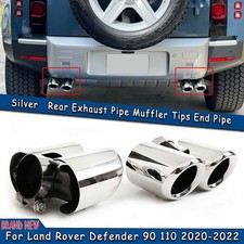 Silver Rear Exhaust Pipe Quad Out For Land Rover Defender 90 110 2020-2024 2021