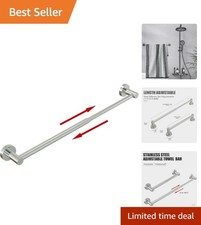 Sturdy Adjustable Towel Rack - 304 Stainless Steel, Polished Finish, 11.8"-22.6"