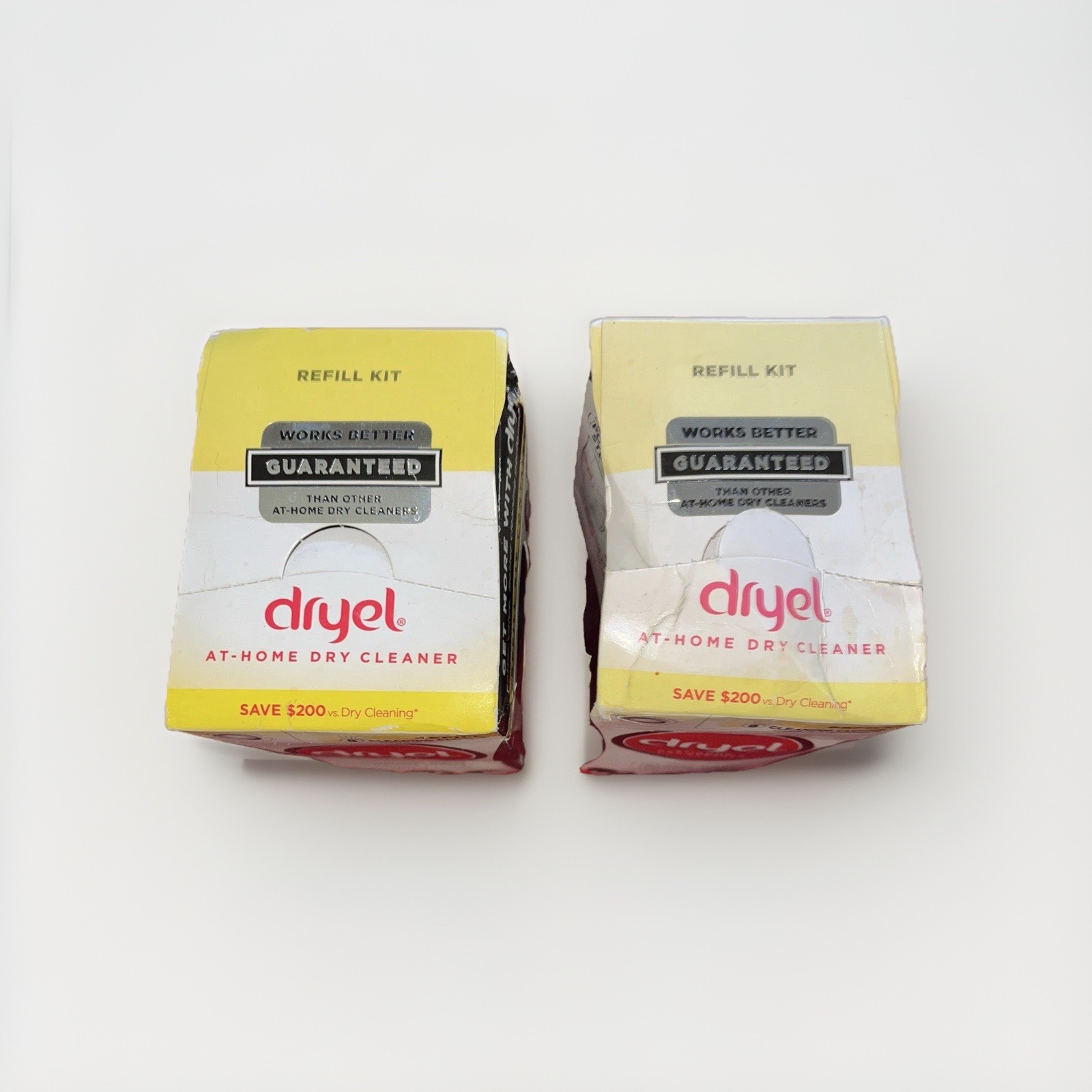 2 x Dryel At Home Dry Cleaner Refill Kits 16 Loads - New, Dented Box