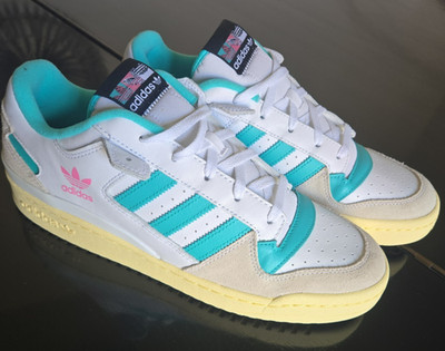 adidas Men's Forum Low CL Shoes Size 13 white mint rush HQ6875 light blue