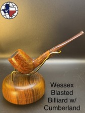 Vintage Wessex 605 Blasted Billiard W/Cumberland Tobacco Pipe