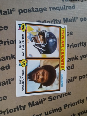 #ad 1979 Topps Football Card #3 Earl Campbell and Walter Payton. Shipping Pwe $5.00