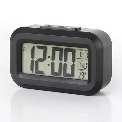 LED Digital Nachttisch Schlummerwecker 12/24 Zeitmodus Kalender Temperatur UK