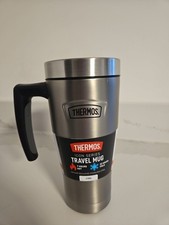 Thermos Icon Series Travel Mug 470ml Silver Stainless Steel Brand New