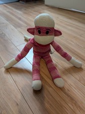 2011 Street Players Pink/Red Sock Monkey Plush Knit 16" Marl Heather