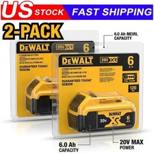2 Packs New For Dewalt 6.0ah Dcb206 20v Max Xr Lithium-ion Battery For Tools Usa