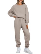 AUTOMET Womens 2 Piece Outfits Sweatsuit Lounge Sets Oversized Sweatshirt Bag...