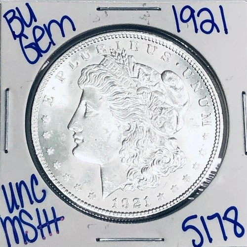 1921 BU UNCIRCULATED MORGAN SILVER DOLLAR AUTHENTIC U.S. MINT FREE SHIPPING 5178