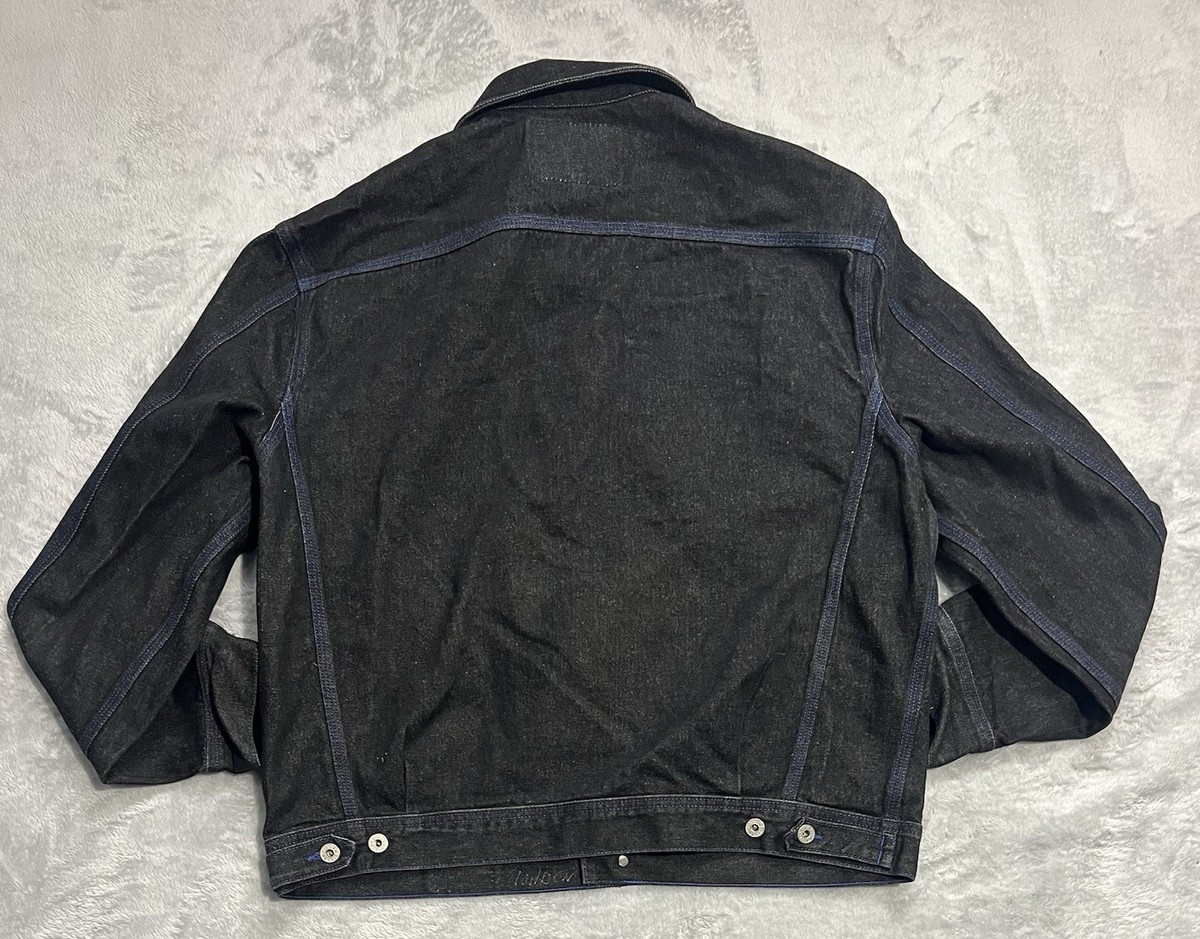 Vtg Guess Jacket And Jeans Mens XL 34x31 90s Black Blue Stitched