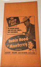 ROBIN HOOD OF MONTEREY CISCO KID 1947 MOVIE BROADSIDE POSTER  NOS