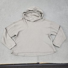 Abercrombie Fitch Hoodie Womens Medium Waffle Knit Gray Pullover