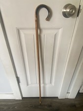 Vintage Antique Bamboo Cane Crook Handle Thin Walking Stick 36  Or Stylish Prop