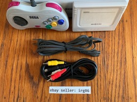 Sega Saturn white Japanese console system with box 2 games memory card US seller