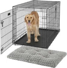Bundle: MidWest iCrate Fold  Carry Double Door Collapsible Wire Crate, 48 inch