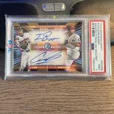 2024 Bowman Draft TRAVIS BAZZANA / CHASE BURNS GOLD REFRACTOR DUAL AUTO /50 PSA9