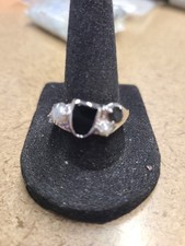 Sterling Silver Black Agate Ring Sz 9