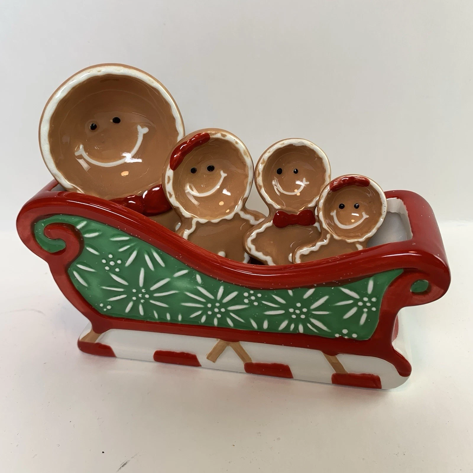 Temptations Gingerbread Measuring Spoons And Sleigh Hand Painted Ceramic
Opens in a new window or ta