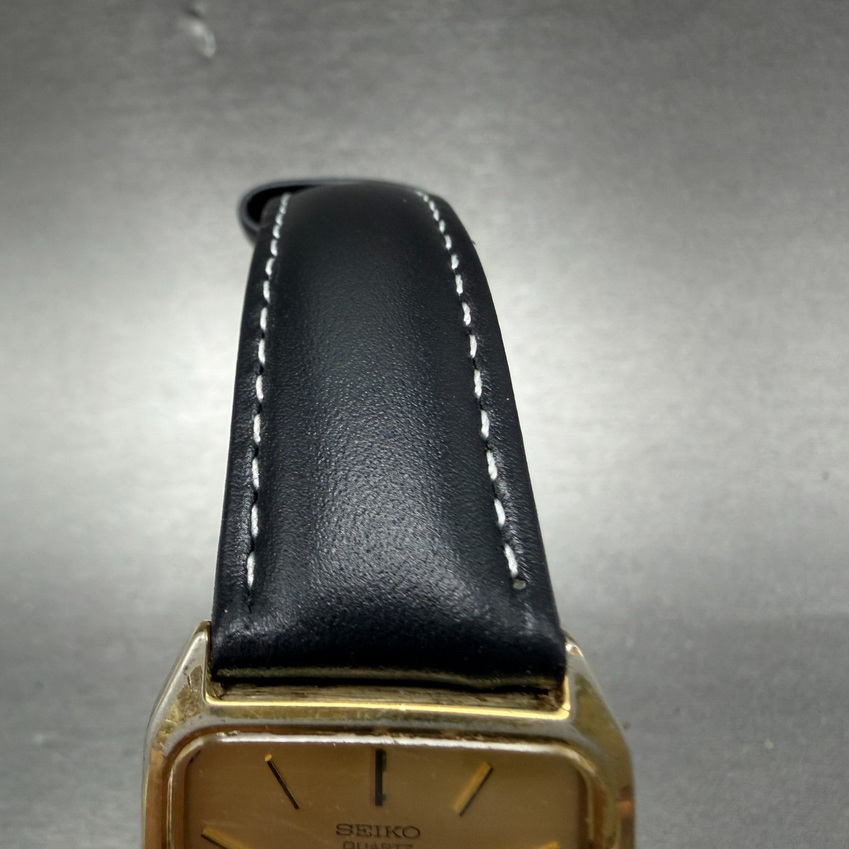 Seiko Tank Watch Men 27mm Champagne Dial Gold Tone Octagon 7430