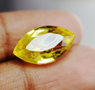 Gravity Gems Natürlicher 22,09 Ct Marquise Ceylon Gelber Saphir AGL Zertifiziert