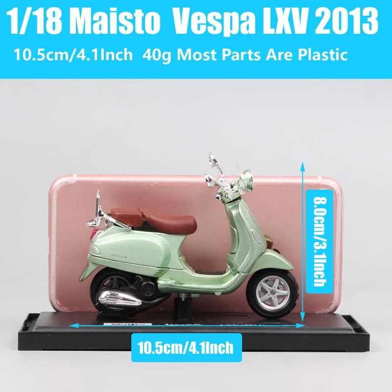 Maisto 1:18 Scale Vespa LXV 2013 Motorcycle Scooter Diecast Bike Toy Model - Image 4 of 4