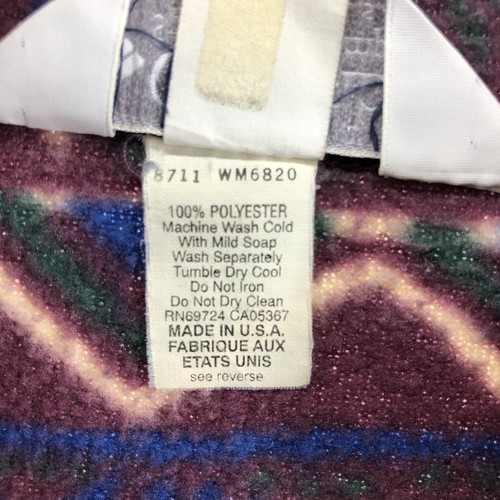 Vintage 90'S Columbia half-zip fleece pullover with white tag all-over print... - Picture 5 of 6