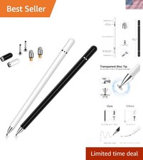 Lightweight Aluminum Touchscreen Stylus Pens - Pack of 2 with Magnetic Caps