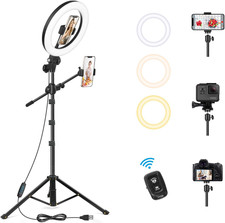 Ring Light with 62'' Tripod Stand for Video Recording, 10.5'' Ring Light Tripod