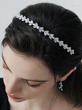 Bridal Headband Rhinestone Hair Piece Wedding Accessory Big Gold Crystal Band