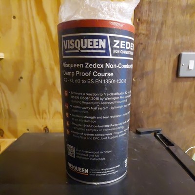 Visqueen Zedex nicht brennbare feuchtigkeitsbeständige Verlaufsmembran 20 m x 300 mm