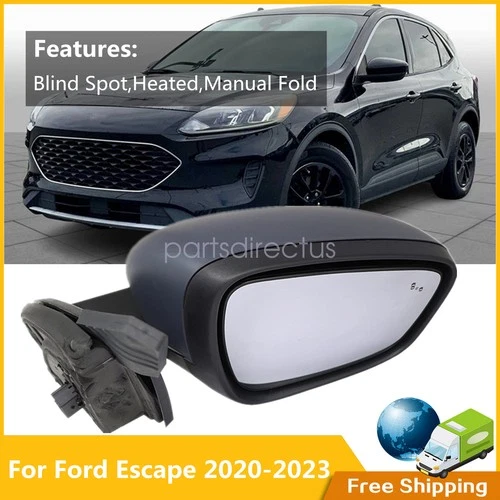 Passenger Side Mirror Primed Blind Spot w/o Turn Signal Fits Ford Escape 2020-23