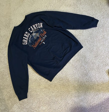 Men  s Blue Grand Canyon National Park Graphic Print Crew Neck Pullover M