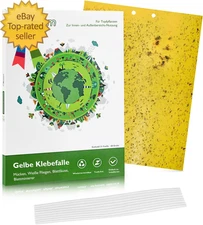 20 Pack Gnat Sticky Traps for Indoor and Outdoor Fruit Fly Paper Sheets Yellow