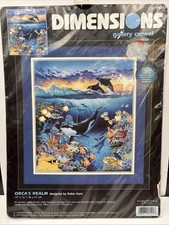 Dimensions #1521 "ORCA'S REALM" Gallery Crewel Kit 14" x 16" NEW Sealed
