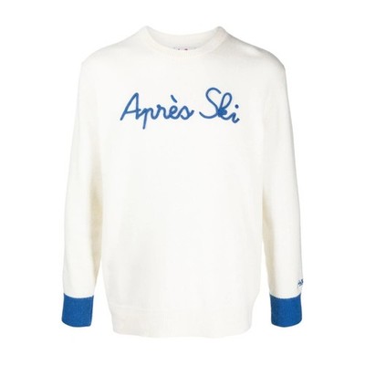 MC2 Saint Barth Round-neck Knitwear Male White Size: XL Blue &