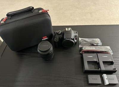 Canon EOS Rebel T6 DSLR Camera, 18-55mm Lens, 2 Battery, 2 Charger, Case + More