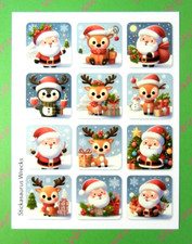 Christmas Winter Santas  Reindeer Sticker Sheet
