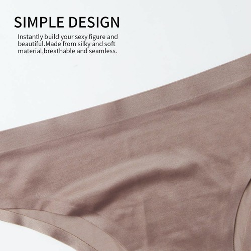 Womens Ice Silk Sexy G-strings Thongs Seamless Briefs Panties Lingerie Underwear - Picture 5 of 16