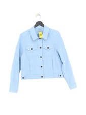 Mantaray Women's Jacket Uk 14 Blue Cotton With Elastane Bomber Jacket