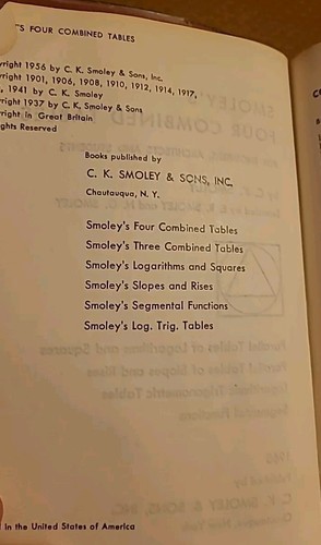 1965 Smoley's Four Combined Tables For Engineers, Architects - Imagen 4 de 13