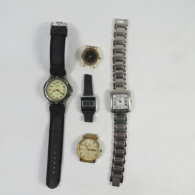 Lot Of 5 Vintage Watches FOR PARTS OR REPAIR/TIMEX/ACTIVA/