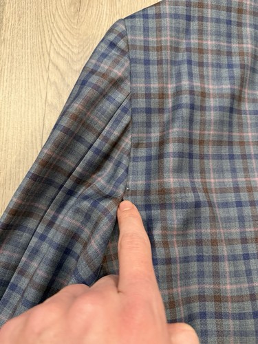 Robert Graham Men’s Blue Plaid Wool Blazer Sport Coat - Size 46R - Picture 9 of 9