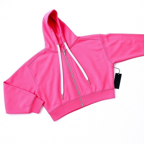 SoulCycle Sudadera con Capucha Mujer Mediana Rosa Recortada Cremallera Sudadera Athleisure Nueva con Etiquetas Audaz - Imagen 6 de 8