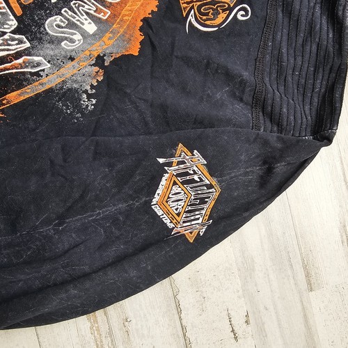 Men's XL Affliction American Customs Graphic Native Skull L/S Tee Motorcycle Tsh - Picture 2 of 7