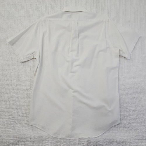 Ralph Lauren Men's M Short Sleeve Button Up Shirt White Textured Old Money EUC - Picture 13 of 14