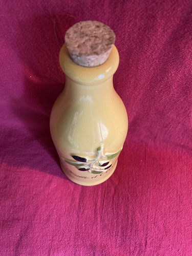 REVOL France Mustard Color - Olive Oil Bottle - La Porcelaine - 7” Tall & Cork - Picture 6 of 6