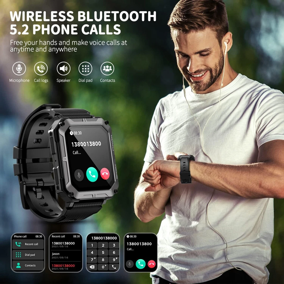 EIGIIS HD Military Smart Watches For Men Rugged Smart, 55 OFF