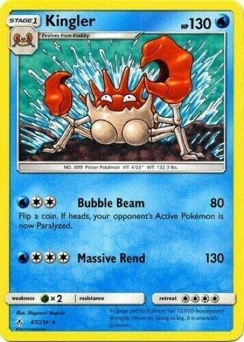 Pokemon - Kingler 47/214 - Rare - Unbroken Bonds  - NM/M