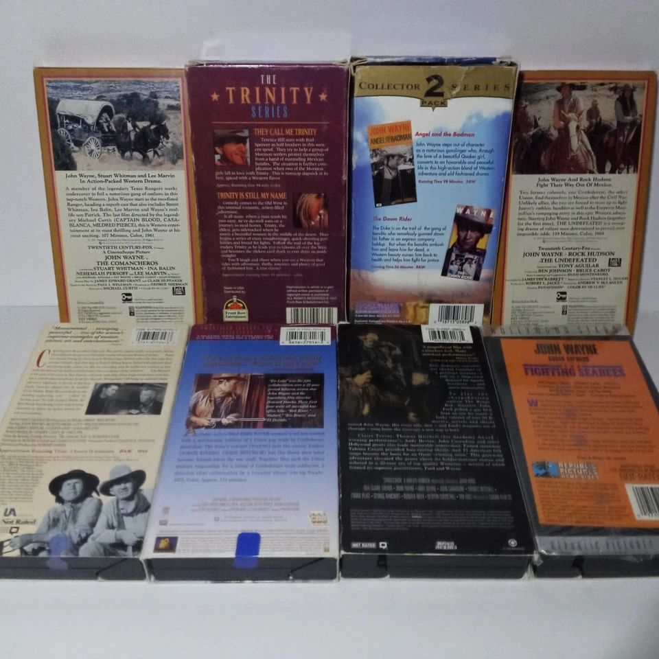 8 фильмов на видеокассетах с Джоном Уэйном — всего 10 кассет, Red River, Stagecoach, ect - Изображение 2 из 3