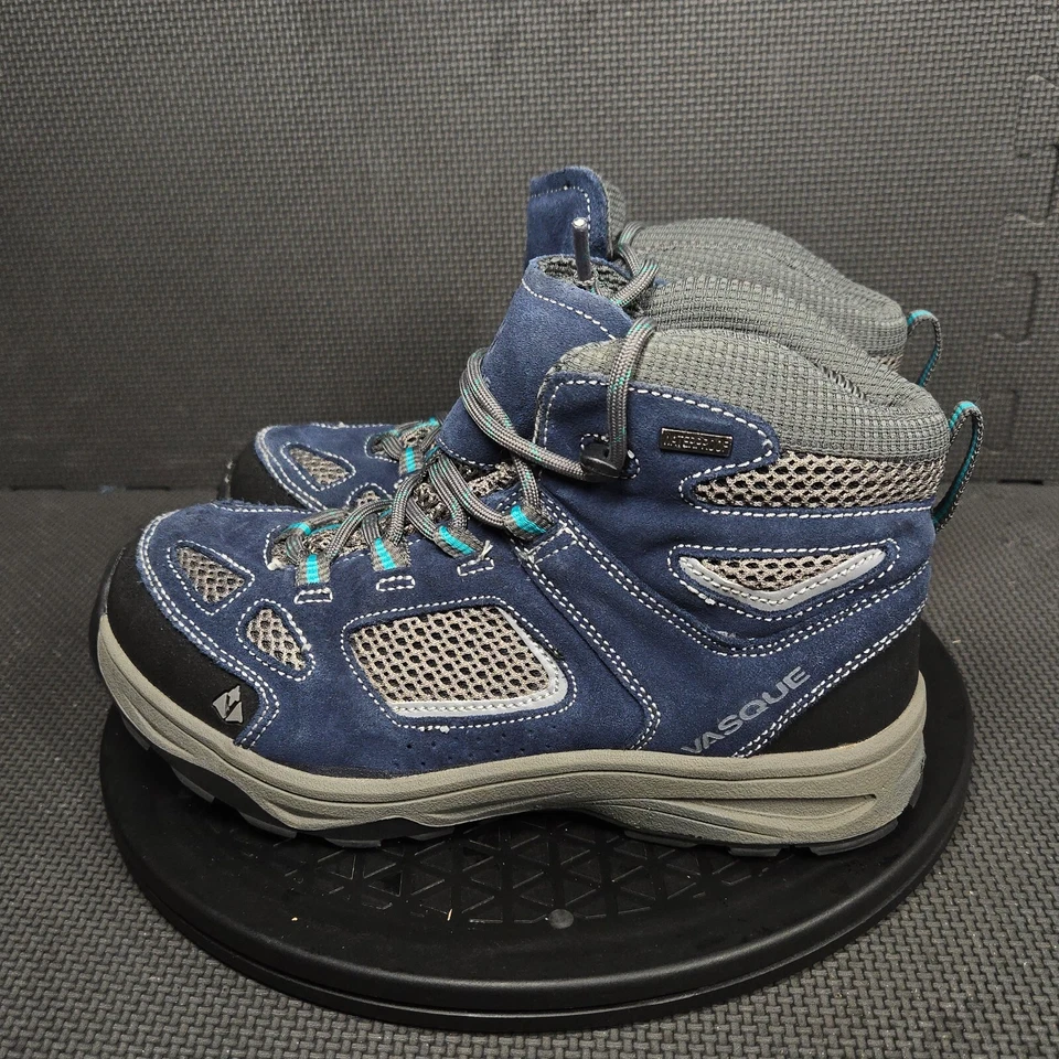Vasque Breeze III Hiking Boots Boys Sz 5 Brown Blue Gray Ultra Dry Lace Up Botas - Image 3 of 4