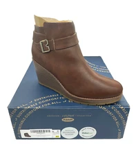Dr. Scholl's Women's One Up Wedge Bootie Copper Brown Synthetic US Size 8 M